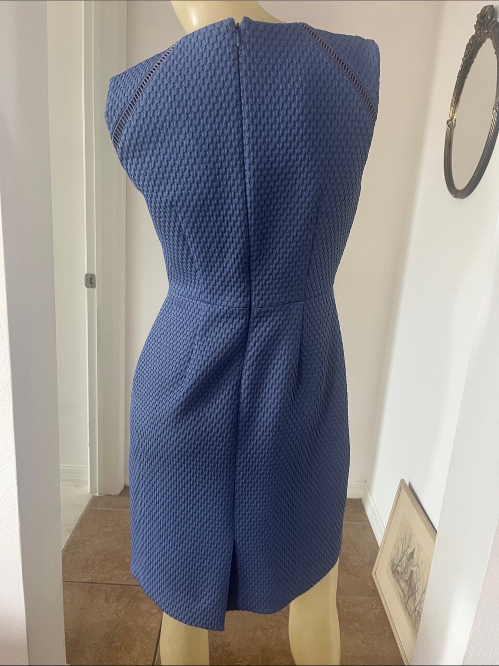 Stunning J. Crew Textured Blue Sheath Dress - Picture 2 of 3